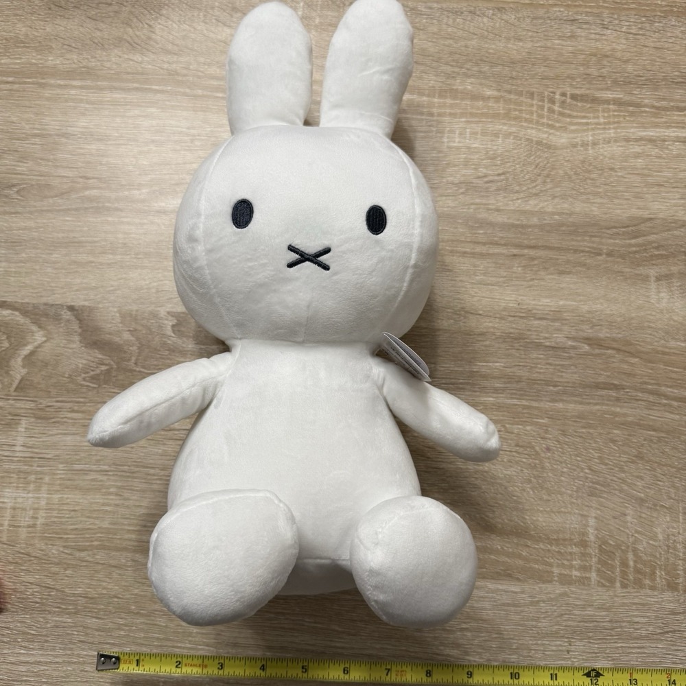 MIFFY White 14" Stuffed Plush w/ Hawaiian Floral Pink‎ Plumeria Flower Hair Clip - Picture 12 of 12